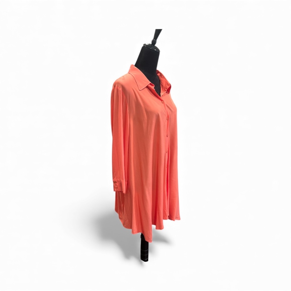 Grace Elements Melon Orange Oversized Button Up T… - image 2